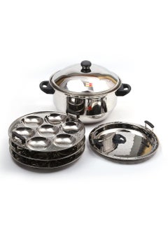 KCL KCL Stainless Steel Sandwich Bottom MultiKadai Idly Steamer / 21 Idly - 3 Plate  - Image 1