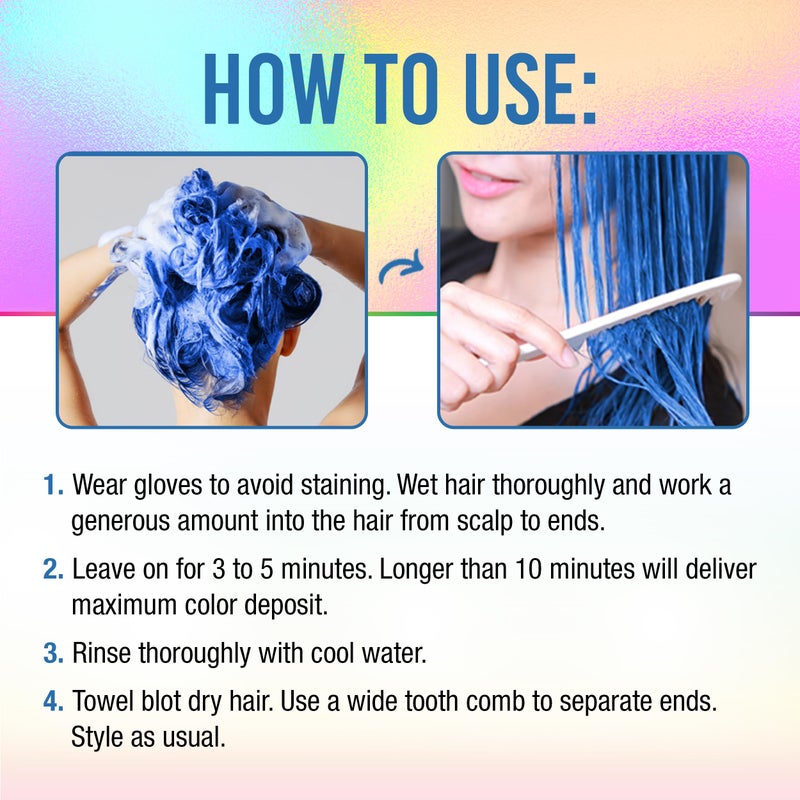 Punky Colour 3-in-1 Color Depositing Conditioner & Hair Cleanser - Bluemania, Semi Permanent Hair Color Conditioner, Long-Lasting Hair-Dye, 8.5 fl oz. - Image 4