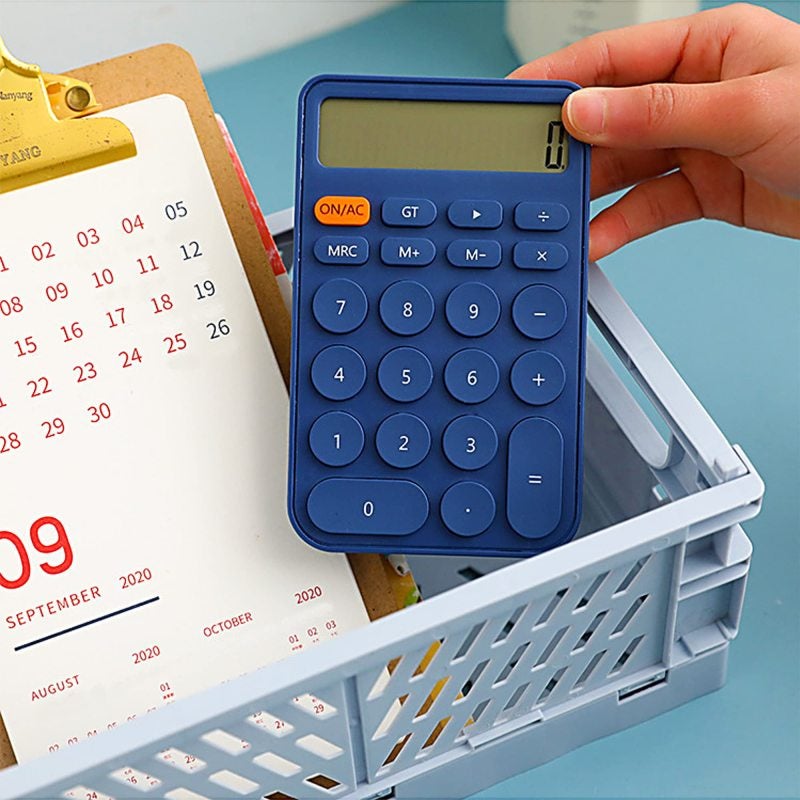 آلة حاسبة قياسية بشاشة عرض 12 رقم باللون الأصفر - مصنوعة من مادة ABS المتينة بحجم محمول وشاشة LCD كبيرة للمنزل والمدرسة والمكتب - Image 2