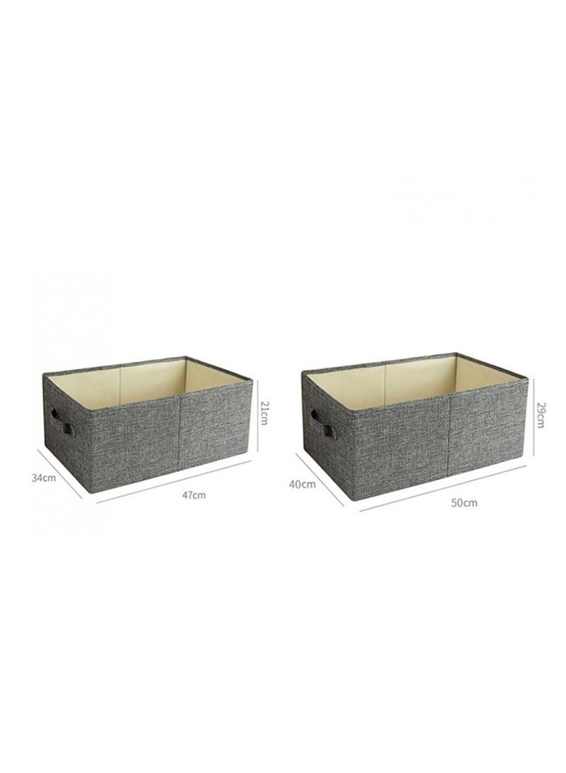 AIWANTO 2 Pack Foldable Storage Bags Without Cover Space-saving Clothes Storage Bins Closet Organizers Travel Garment Underbed Storage Containers  （47*34*21+50*40*29）cm Grey  - Image 2
