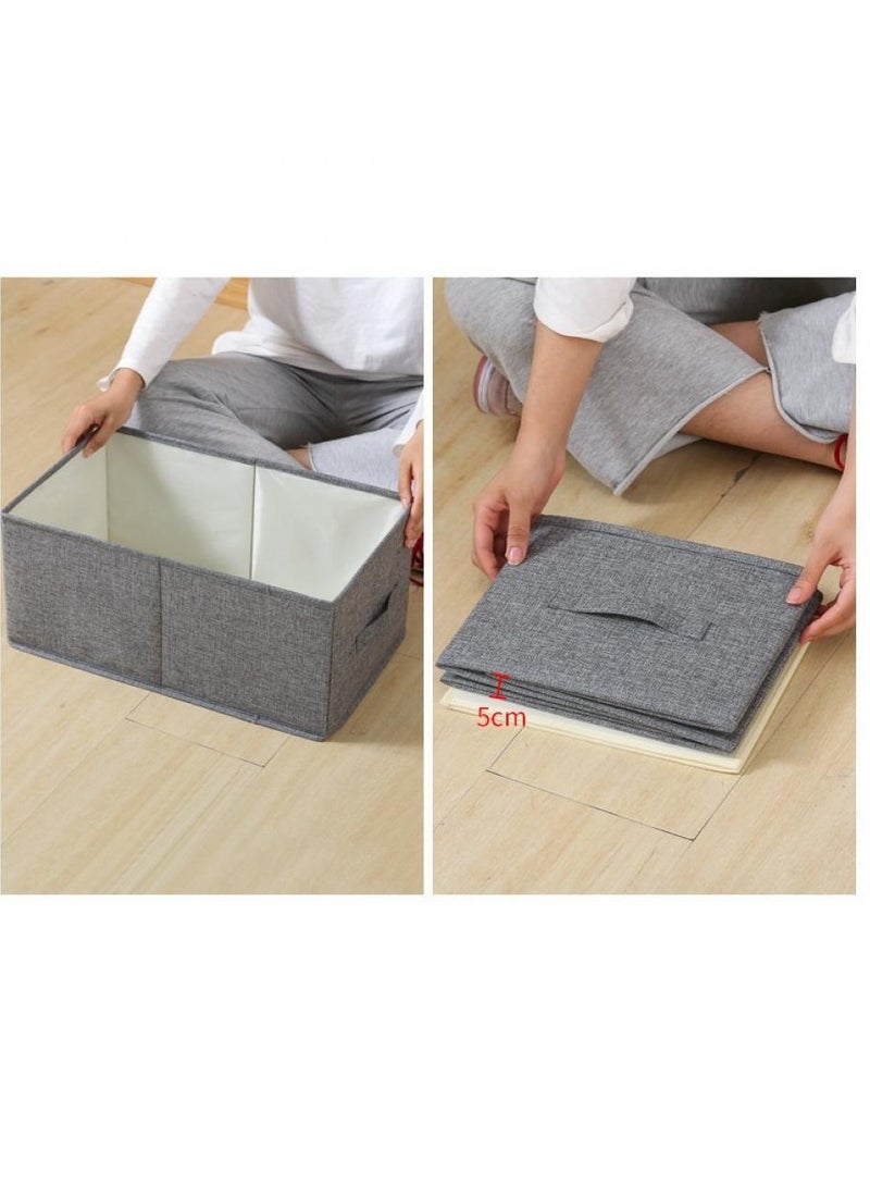 AIWANTO 2 Pack Foldable Storage Bags Without Cover Space-saving Clothes Storage Bins Closet Organizers Travel Garment Underbed Storage Containers  （47*34*21+50*40*29）cm Grey  - Image 3