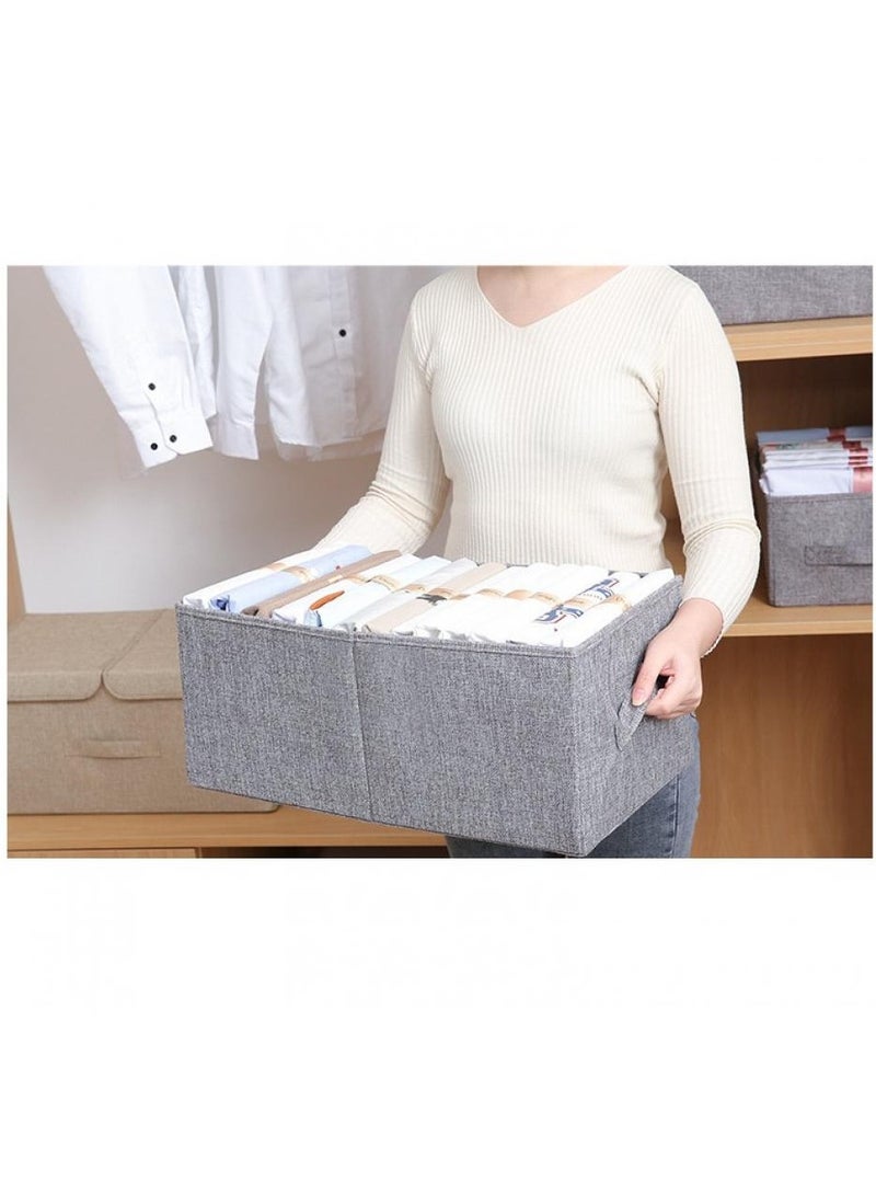 AIWANTO 2 Pack Foldable Storage Bags Without Cover Space-saving Clothes Storage Bins Closet Organizers Travel Garment Underbed Storage Containers  （47*34*21+50*40*29）cm Grey  - Image 4