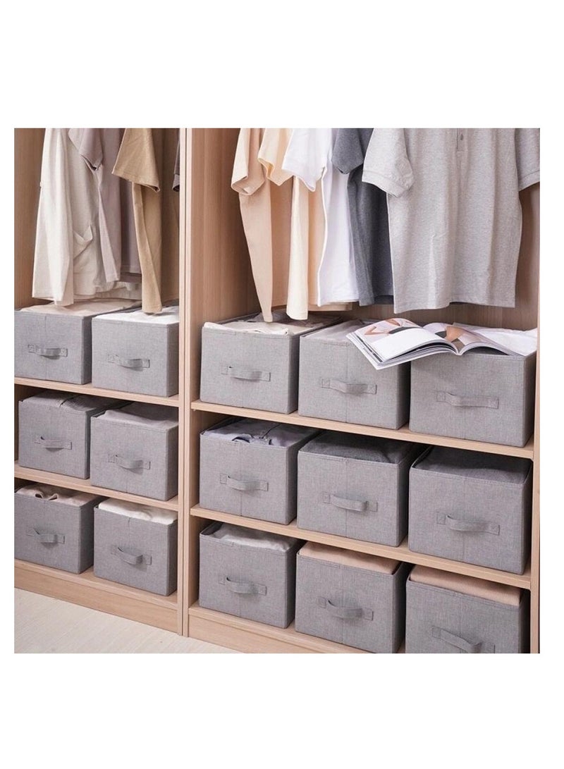 AIWANTO 2 Pack Foldable Storage Bags Without Cover Space-saving Clothes Storage Bins Closet Organizers Travel Garment Underbed Storage Containers  （47*34*21+50*40*29）cm Grey  - Image 5