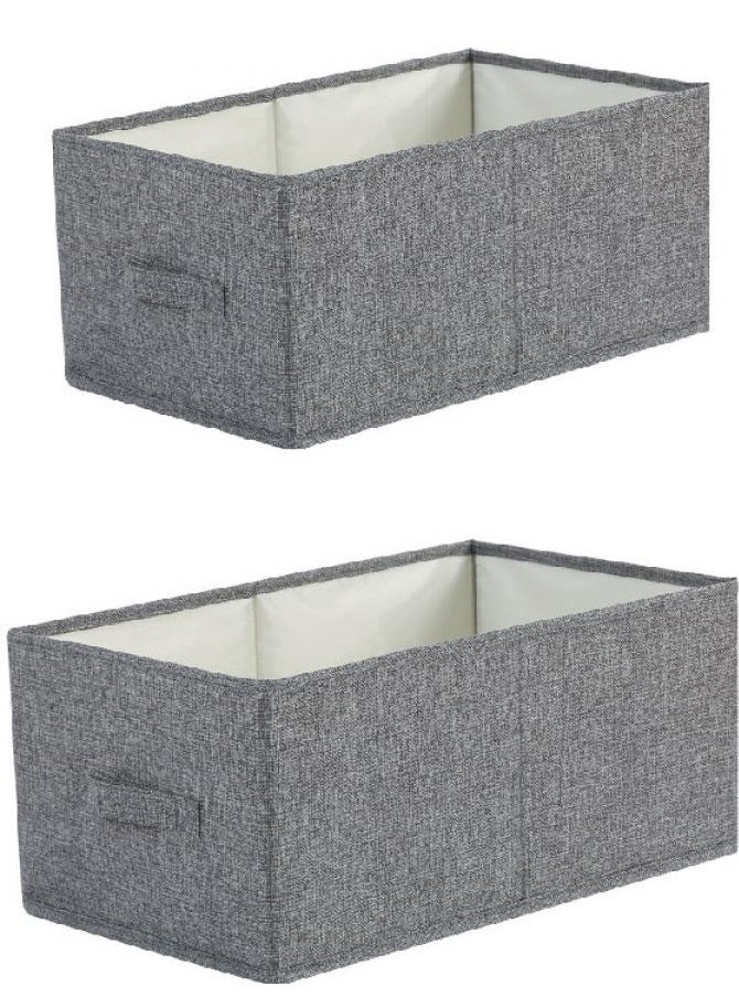 AIWANTO 2 Pack Foldable Storage Bags Without Cover Space-saving Clothes Storage Bins Closet Organizers Travel Garment Underbed Storage Containers  （47*34*21+50*40*29）cm Grey  - Image 1