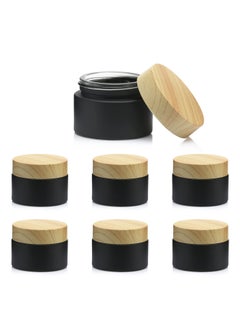 30ML Frosted Cosmetic Glass Jars with Plastic Cap Lids and Sealing Discs Small Travel Size Empty Makeup Sample Containers for DIY Lip Balm Body Lotion Face Cream