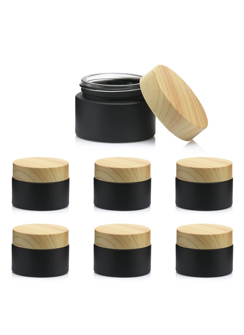 SYOSI - 30ML Frosted Cosmetic Glass Jars with Plastic Cap Lids and Sealing Discs Small Travel Size Empty Makeup Sample Containers for DIY Lip Balm Body Lotion Face Cream - Image 1