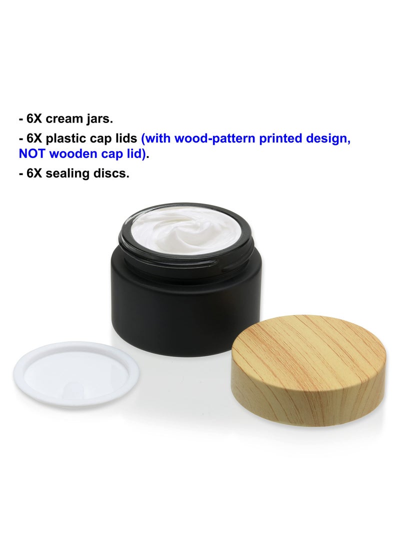 SYOSI - 30ML Frosted Cosmetic Glass Jars with Plastic Cap Lids and Sealing Discs Small Travel Size Empty Makeup Sample Containers for DIY Lip Balm Body Lotion Face Cream - Image 1
