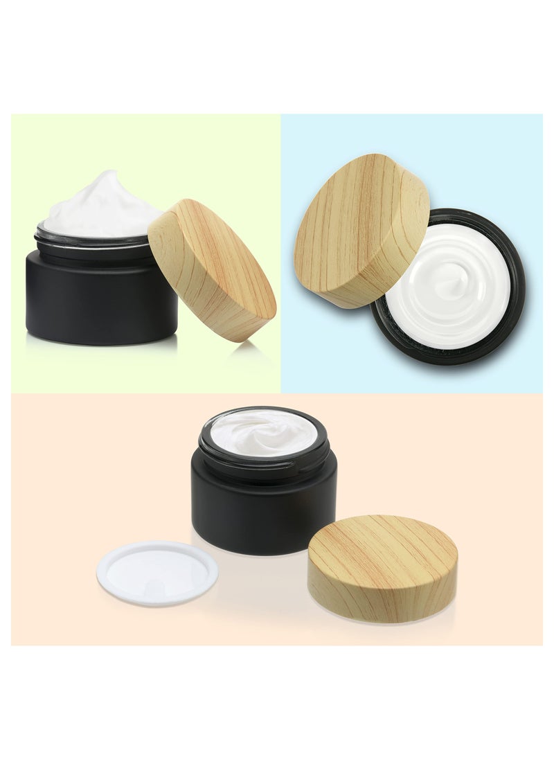 SYOSI - 30ML Frosted Cosmetic Glass Jars with Plastic Cap Lids and Sealing Discs Small Travel Size Empty Makeup Sample Containers for DIY Lip Balm Body Lotion Face Cream - Image 1
