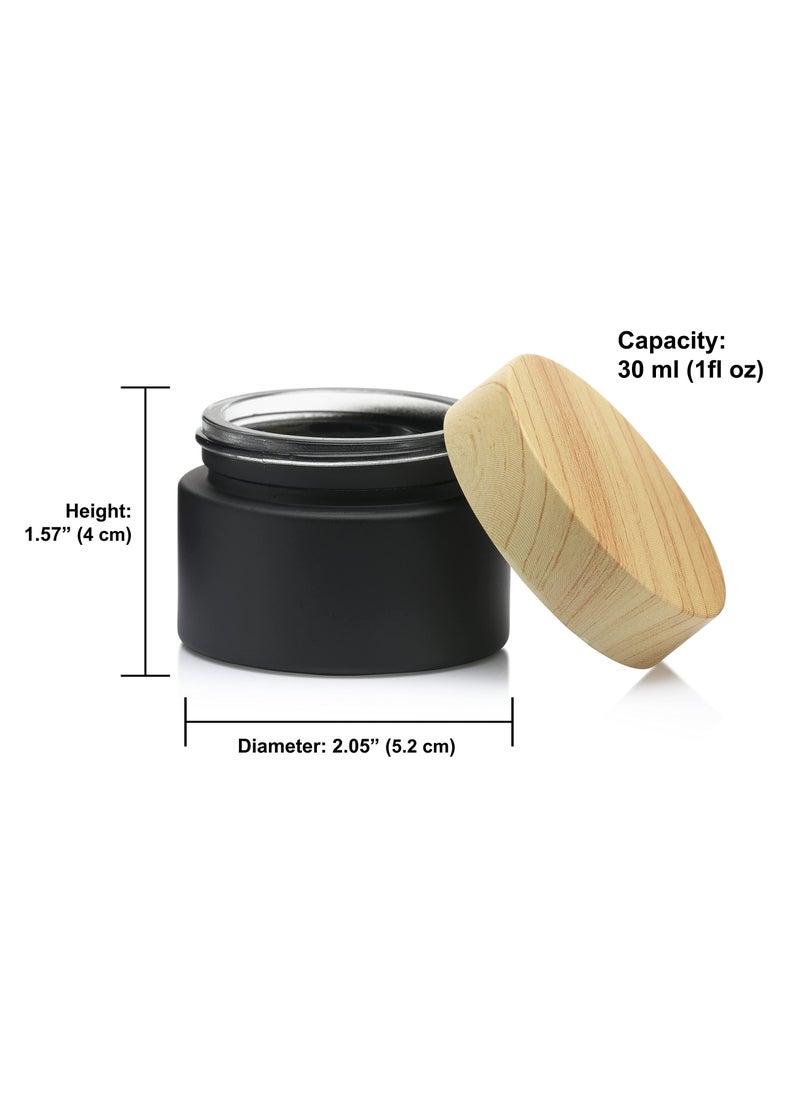 SYOSI - 30ML Frosted Cosmetic Glass Jars with Plastic Cap Lids and Sealing Discs Small Travel Size Empty Makeup Sample Containers for DIY Lip Balm Body Lotion Face Cream - Image 1