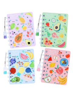 4pcs Mini Spiral Notebook Thickened Horizontal, Small Spiral Notepad Cartoon Pocket Notebook, Ledger Notebook Handwriting Diary Drawing Tablet