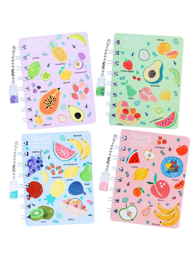 Generic - 4pcs Mini Spiral Notebook Thickened Horizontal, Small Spiral Notepad Cartoon Pocket Notebook, Ledger Notebook Handwriting Diary Drawing Tablet - Image 1