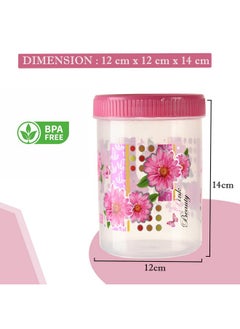Kuber Industries Kuber Industries (Set of 6) Storage Containers | 1000 ML Plastic Kitchen Jar with Spoon | Masala Box for Kitchen | Spice Boxes | Kitchen Container for Rice, Cereals, Snacks, Dry Fruits | Pink  - Image 3