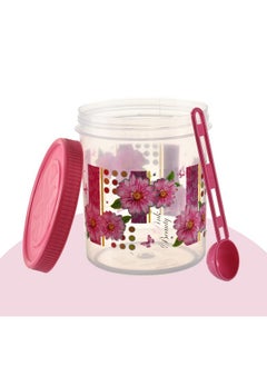 Kuber Industries Kuber Industries (Set of 6) Storage Containers | 1000 ML Plastic Kitchen Jar with Spoon | Masala Box for Kitchen | Spice Boxes | Kitchen Container for Rice, Cereals, Snacks, Dry Fruits | Pink  - Image 2