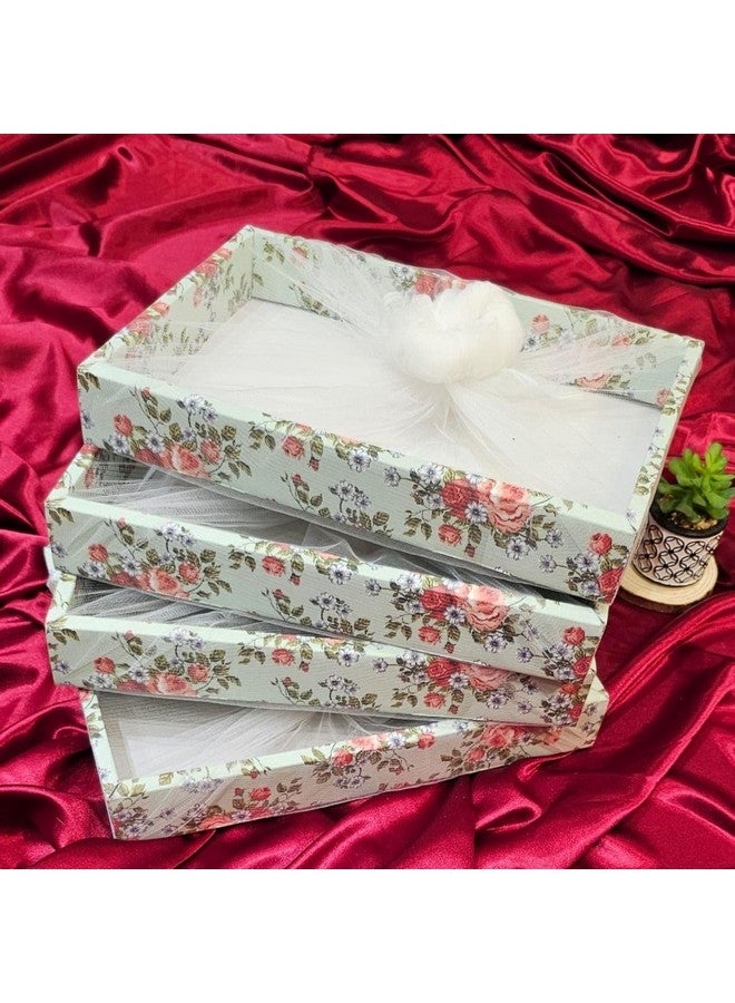 Satyam Kraft SATYAM KRAFT 6 Pcs Multipurpose Folding Gift Box | Premium Folding Paper Tray with Net for Rakhi, Raksha Bandhan, Wedding, Birthday, Festive Occasions, Return Gifts, Hampers (Pastel Green) - Image 1