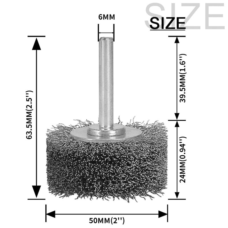 Baisiky Baisiky 2 Inch Wire Wheel Conflex Brush00118 Coarse Crimped Steel Bristle 14in Mounted Stemfor CleaningDeburring Paintting20000RPM - Image 2