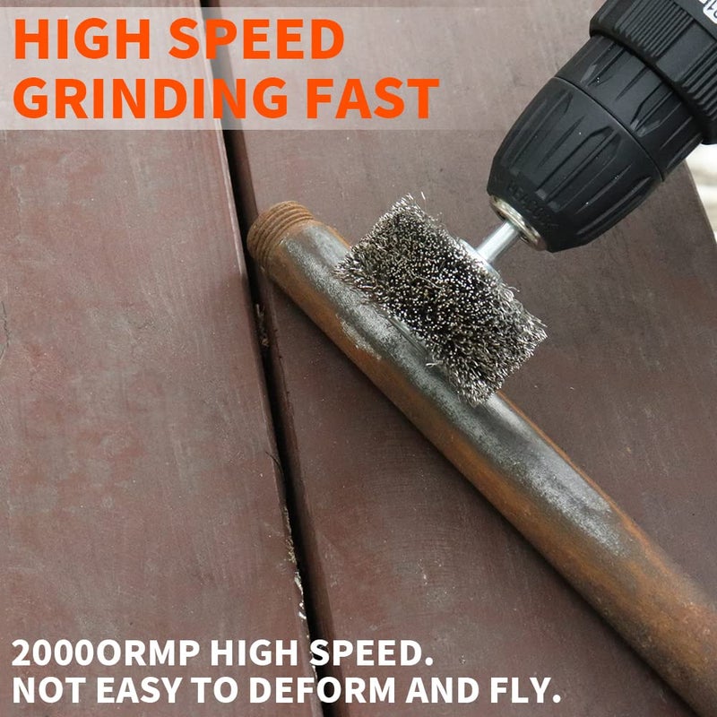 Baisiky Baisiky 2 Inch Wire Wheel Conflex Brush00118 Coarse Crimped Steel Bristle 14in Mounted Stemfor CleaningDeburring Paintting20000RPM - Image 5