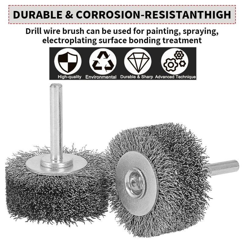 Baisiky Baisiky 2 Inch Wire Wheel Conflex Brush00118 Coarse Crimped Steel Bristle 14in Mounted Stemfor CleaningDeburring Paintting20000RPM - Image 3