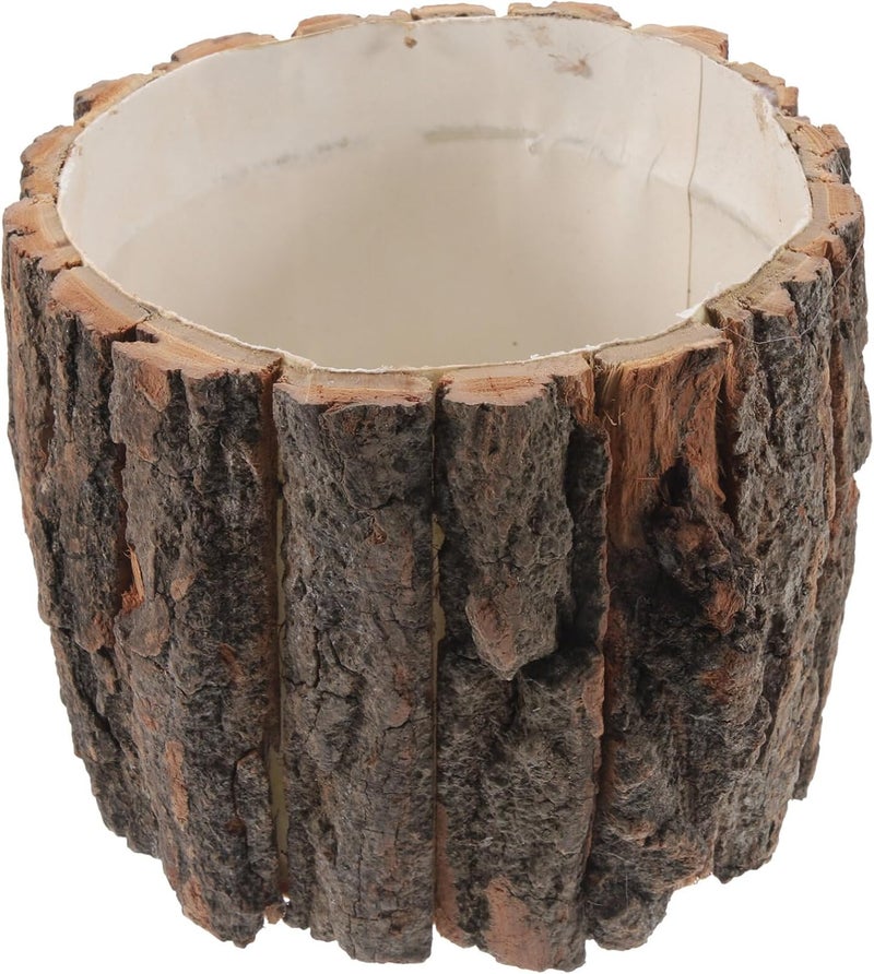 Yardwe Home Decor Flower Pot Made of Wooden Bark Natural Tree Trunk Succulent Planter Rustic Tree Stump Design Cactus Flower Pot for Garden Balcony Decoration 17 cm Plant Pots - Image 1