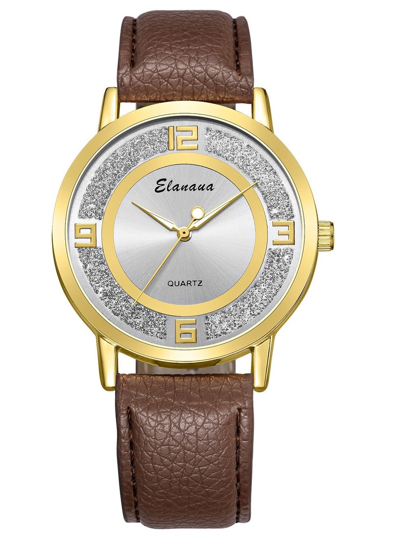 Elanova Leather analog watch for women