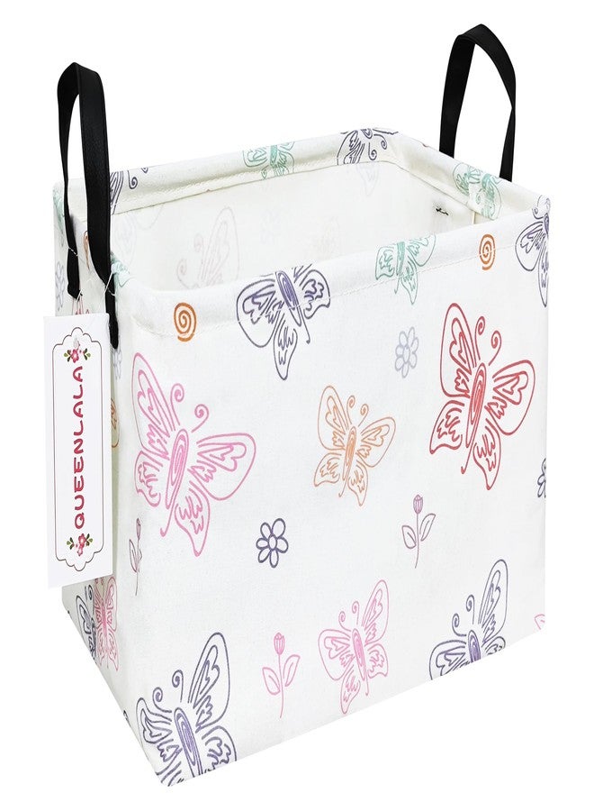 QUEENLALA Rectangular laundry basket with handles,Room decor Nursery decor,Hamper for nursery,Kids Foldable Nursery Laundry Basket for Organizing(Rec-Colorful Butterfly) - Image 1