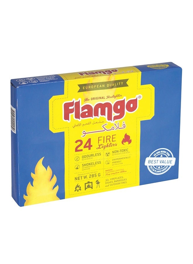 FLAMGO 24 Piece Firelighter Cubes Set White 285grams & Flame-On Firewood 10L for Stoves & Fire PitsBundle - Image 2
