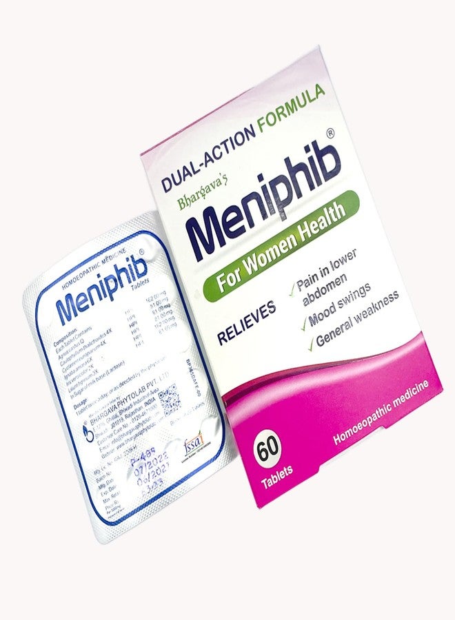 Bhargava Meniphib Menstrual/Period Pain Relief Helps to Reduce Menstrual/Period Cramps & Pain, Mood Swings Relieves Stress & Anxiety, Irritability & Increases Energy for Women Health (Pack of 2) - Image 1
