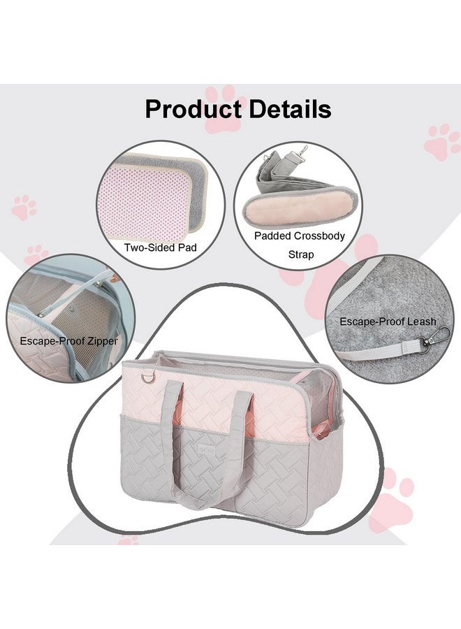Filly Wink Dog Carrier Purse 3-in-1 Grey & Pink Pet Travel Bag for Small Dogs & Cats - Handheld, Crossbody & Shoulder Carry with 3 Bonus Pockets and One Sided Storage Pocket Soft, Comfortable, Perfect for Travel - Image 3