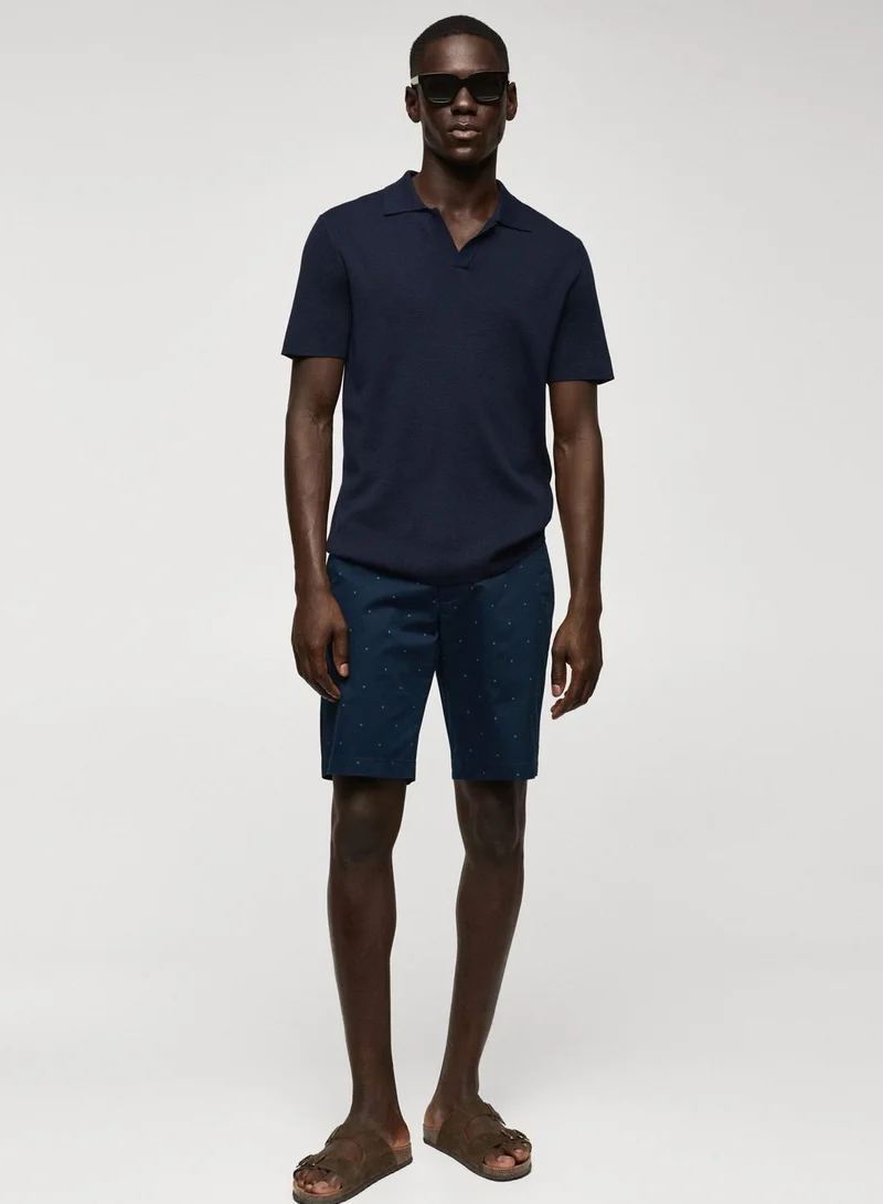 Mango Man Printed Slim Fit Shorts
