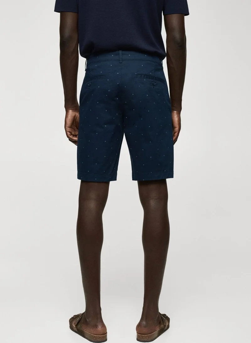 Mango Man Printed Slim Fit Shorts