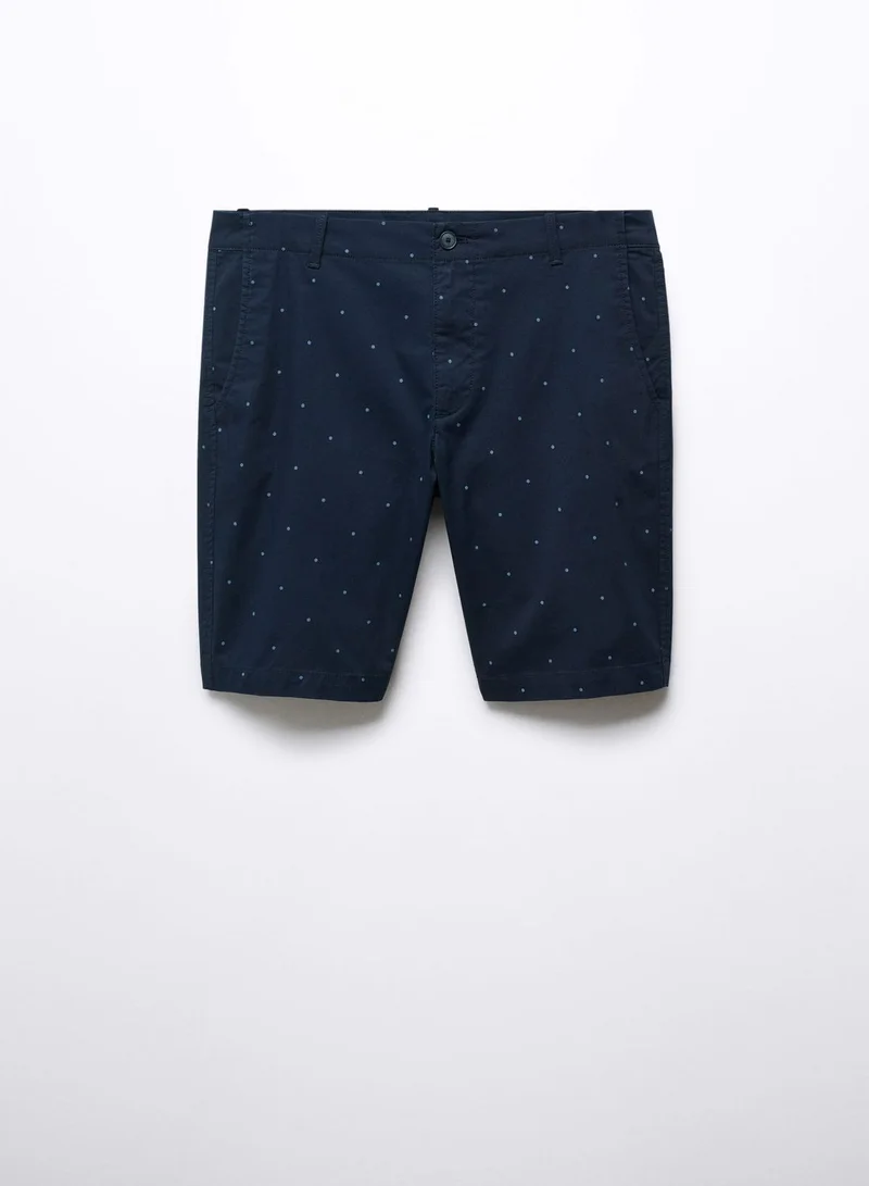 Mango Man Printed Slim Fit Shorts