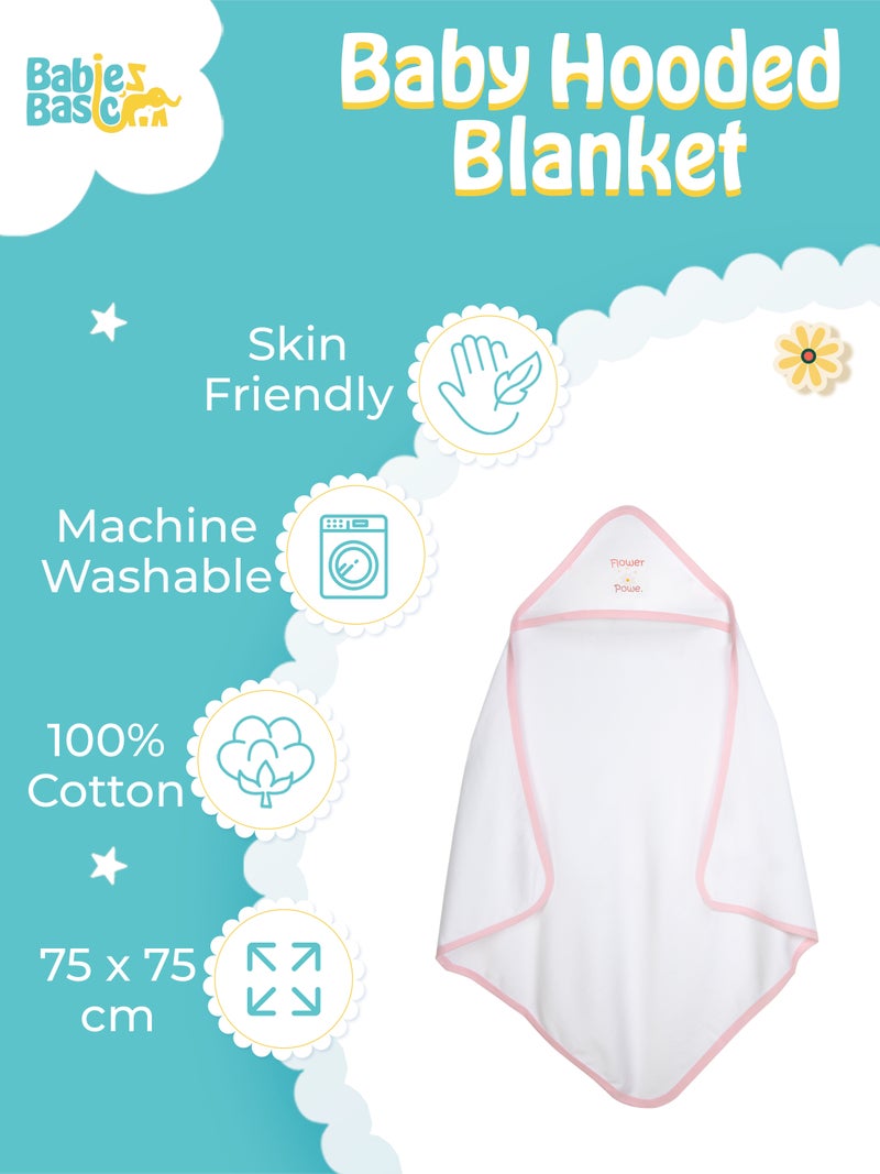 Babies Basic 100% Cotton Swaddle / Receiving Blanket for New Born, 75*75cm , Pink - Image 4