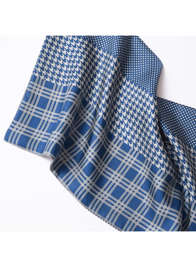 Hang Silk House Hangsi Mansion Men's Silk Scarf Mulberry Silk With Suit Jacket Professional Business Gift For Husband Dad Father Blue - Image 3