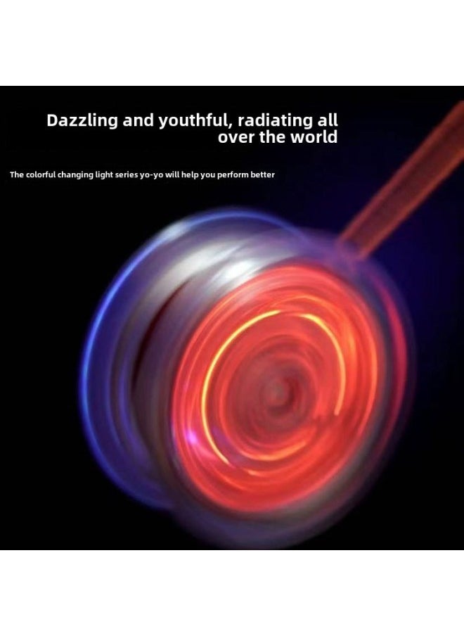 Generic - Cyber Red Yo-Yo Children's Luminous Yo-Yo Yoyo Live Sleep Automatic Swing Boy Uu Ball Beginner Beginner-Color:[buy One Get One Free] Prairie Green + Deep Sea Blue (2 Finger Cots + 4 Ropes Free) - Image 1