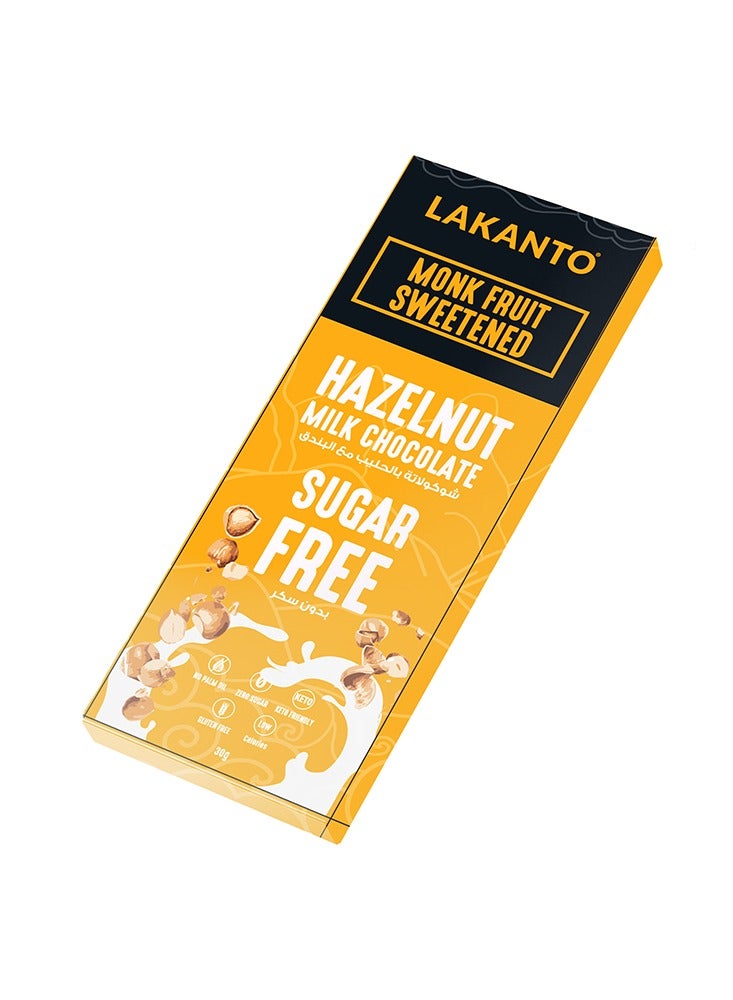 Hazelnut Milk Chocolate Bar Sweetened With Monkfruit - 30g