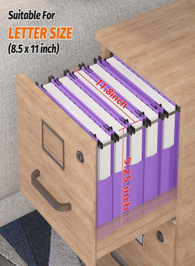 Shutex Extra Capacity Plastic Hanging File Folders,12 Pack Reinforced Expanding Hang Folder Letter Size,Accordian Pocket,Heavy Duty 2 Inch Expansion,Hanging Folder Organizer for Office Home,Purple - Image 3