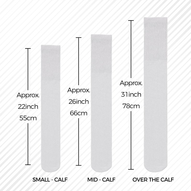 Diamond Star Tube Socks Men 6 Pairs Premium Cushion Cotton Over The Calf Athletic Knee High Socks For Men 10-15 (White) - Image 4