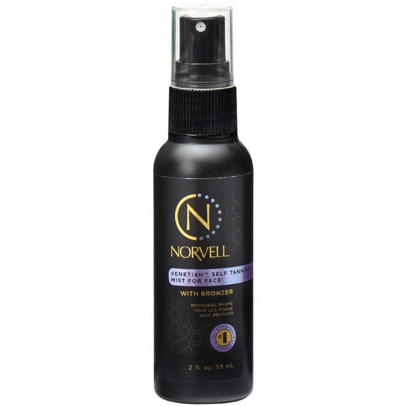 Norvell Venetian Sunless Self Tanner Mist for Face 2 fl oz â€“ Non Comedogenic Facial Bronzing Self Tanning Spray for Natural Fake Tan Sun Kissed Glow, Streak Free, Long Lasting Color - Image 1