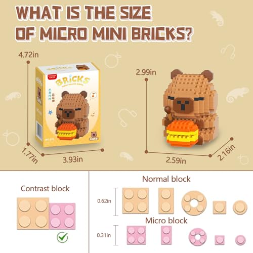 HIGH GODO Capybara Party Favors Building Set 2120PCS Cute Capybara for Goodie Bag Stuffers Party Favors Birthday Gift for Adult Teens 14 Not Compatible with Major Brand - Image 5