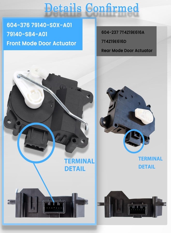 E-Shin 604-376 HVAC Air Heater Blend Door Actuator Compatible with Honda 1998-2002 Accord 1999-2004 Odyssey 2003-2008 Pilot 2001-2006 Acura MDX Main - Mode Replaces# 79140-S0X-A01 79140-S84-A01 - Image 2