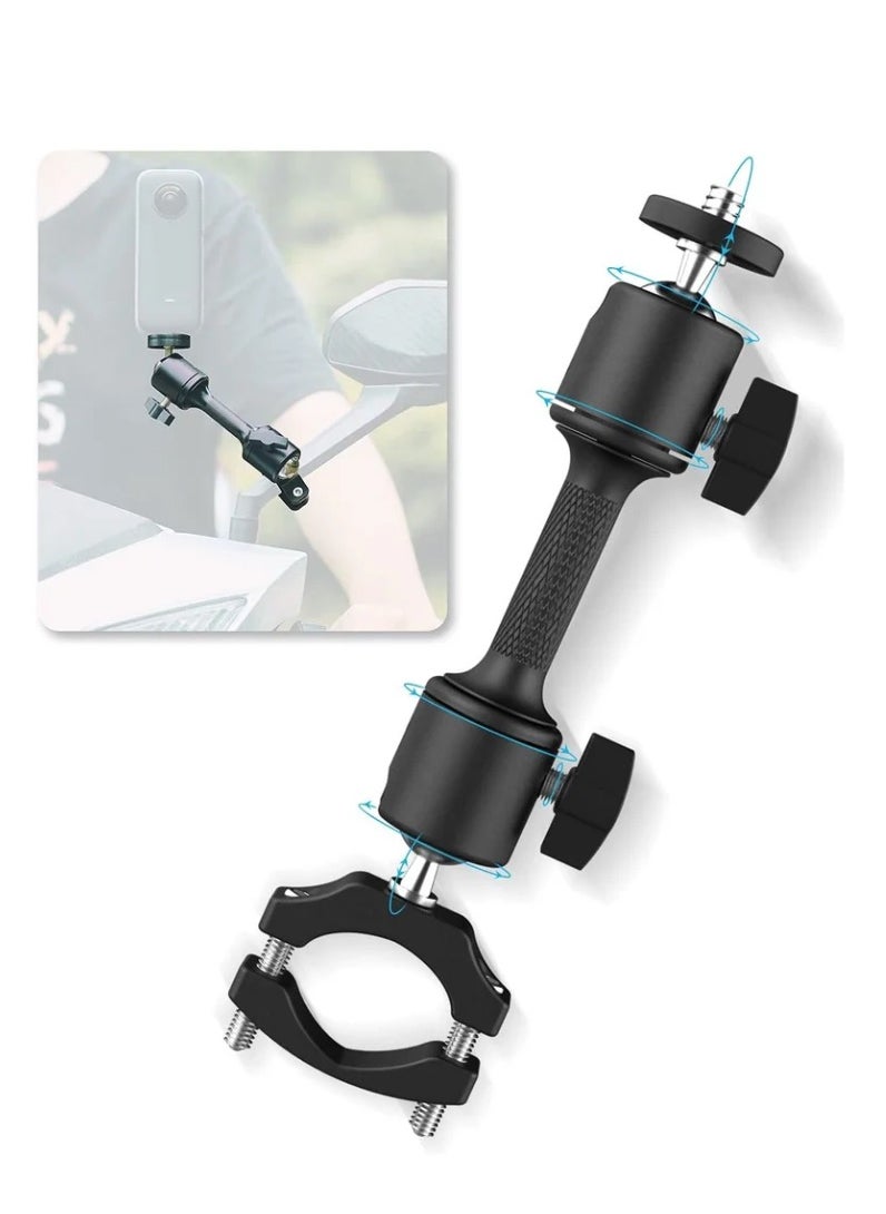 Generic 360° Motorcycle Bike Camera Holder Handlebar Mount Bracket 1/4 Metal Stand Compatible with GoPro Hero 11/10/ 9/8/7/6/5 Black,DJI Osmo Action 3/2,Insta360 One X2,Campark/AKASO and More  - Image 1