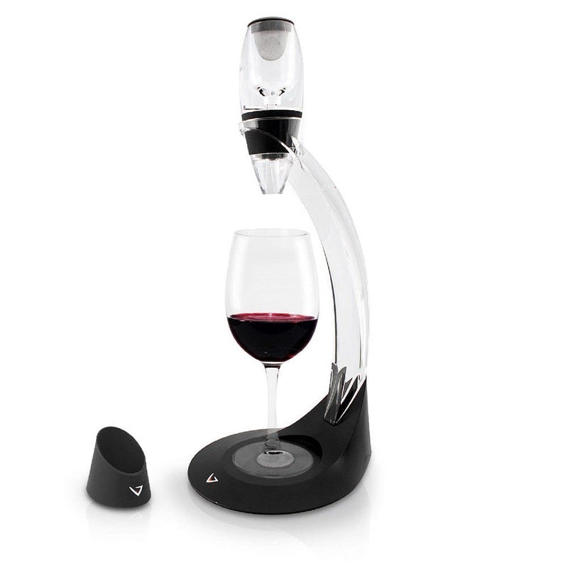 Vinturi Wine Aerator Deluxe Essential Red Wine Pourer and Decanter Tower Stand Set Easily and Conveniently Aerates Wine by the Bottle or Glass and Enhances Flavors with Smoother Finish, Black - Image 1