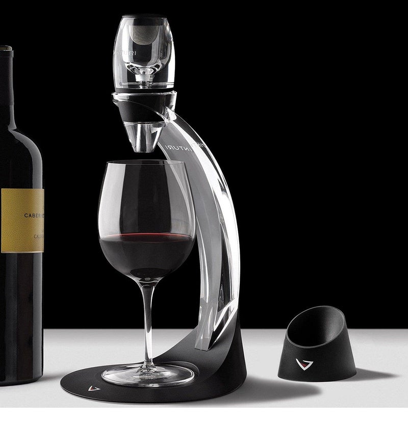 Vinturi Wine Aerator Deluxe Essential Red Wine Pourer and Decanter Tower Stand Set Easily and Conveniently Aerates Wine by the Bottle or Glass and Enhances Flavors with Smoother Finish, Black - Image 4