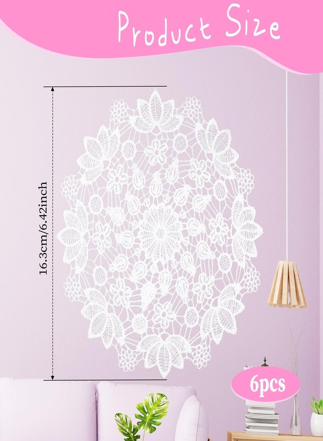 Jeffdad 6Pcs White Vintage Crochet Doilies 6 Inches Round Cotton Handmade Lace Placemats Doily Cloth Set for Kitchen Dining Wedding Birthday Party Decoration - Image 5