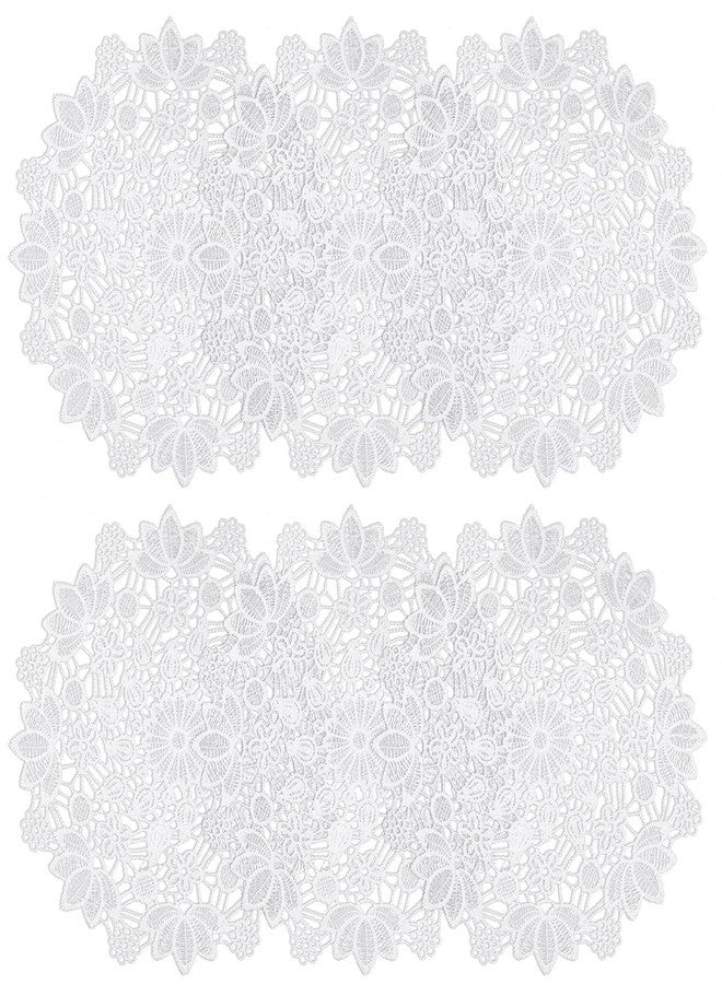 Jeffdad 6Pcs White Vintage Crochet Doilies 6 Inches Round Cotton Handmade Lace Placemats Doily Cloth Set for Kitchen Dining Wedding Birthday Party Decoration - Image 1