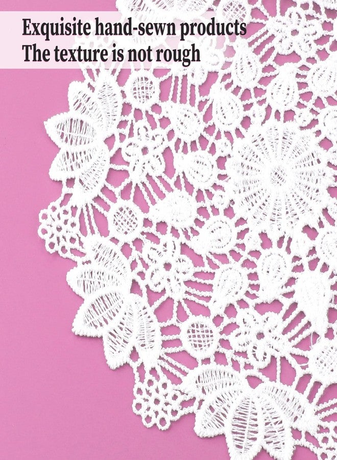 Jeffdad 6Pcs White Vintage Crochet Doilies 6 Inches Round Cotton Handmade Lace Placemats Doily Cloth Set for Kitchen Dining Wedding Birthday Party Decoration - Image 4