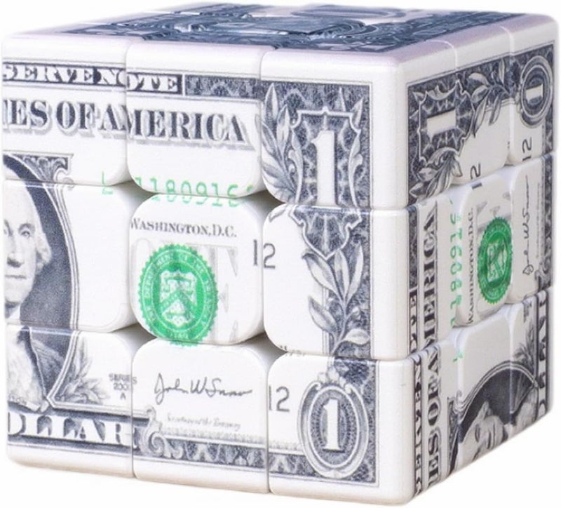 Cuberspeed Dollar Cube 3x3 Magic Cube US Dollar Bill Speed Cube Puzzle Toy - Image 1