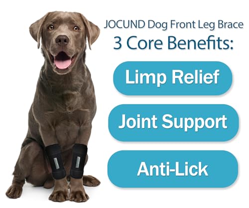 JOCUND Dog Front Leg Brace, Pair of Dog Leg Brace with Metal Strips, Canine Front Leg Hock Wrap Sleeve for Carpal Support, Protects Wounds Brace Heals and Prevents Injuries and Sprains (S/M) - Image 4