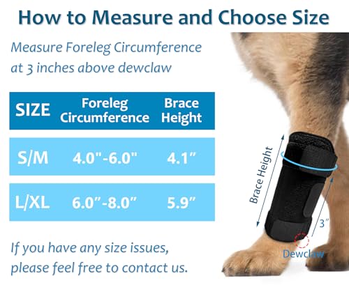 JOCUND Dog Front Leg Brace, Pair of Dog Leg Brace with Metal Strips, Canine Front Leg Hock Wrap Sleeve for Carpal Support, Protects Wounds Brace Heals and Prevents Injuries and Sprains (S/M) - Image 2