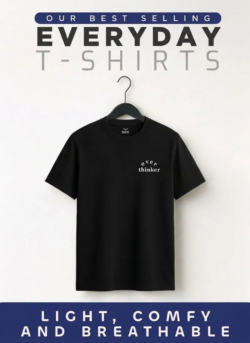 NOBERO Black Nobero Regular Fit Printed T-shirt for Men for Men | Best Price UAE