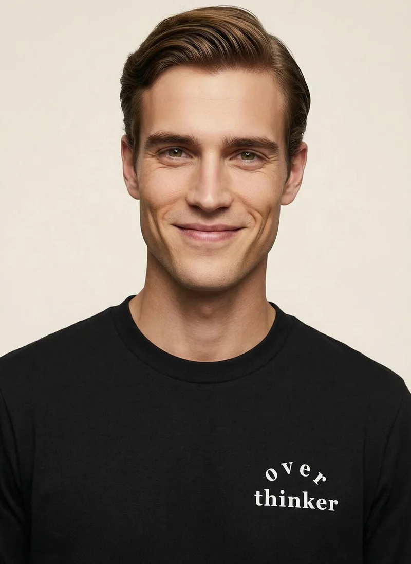 NOBERO Black Nobero Regular Fit Printed T-shirt for Men for Men | Best Price UAE